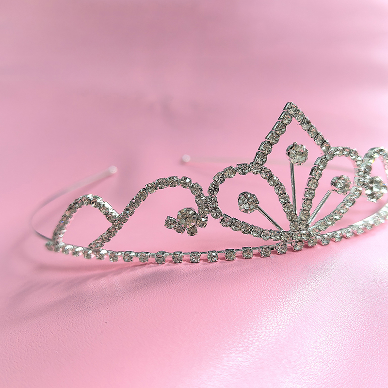 Tech Hair Accessories - สีเงิน ไรน์สโตน มงกุฎเจ้าสาว คริสตัลหรูหรา มงกุฎเจ้าหญิง งานแต่งงาน