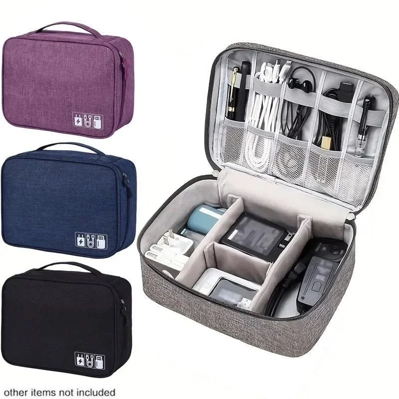 Tech Accessories To Gift - กระเป๋าจัดระเบียบอุปกรณ์อิเล็กทรอนิกส์สำหรับเดินทาง กันน้ำ กระเป๋าเก็บสายเคเบิล ของขวัญสำหรับคนรักเทคโนโลยี ใช้เป็นอุปกรณ์เสริมสำหรับสายโทรศัพท์และ iPad