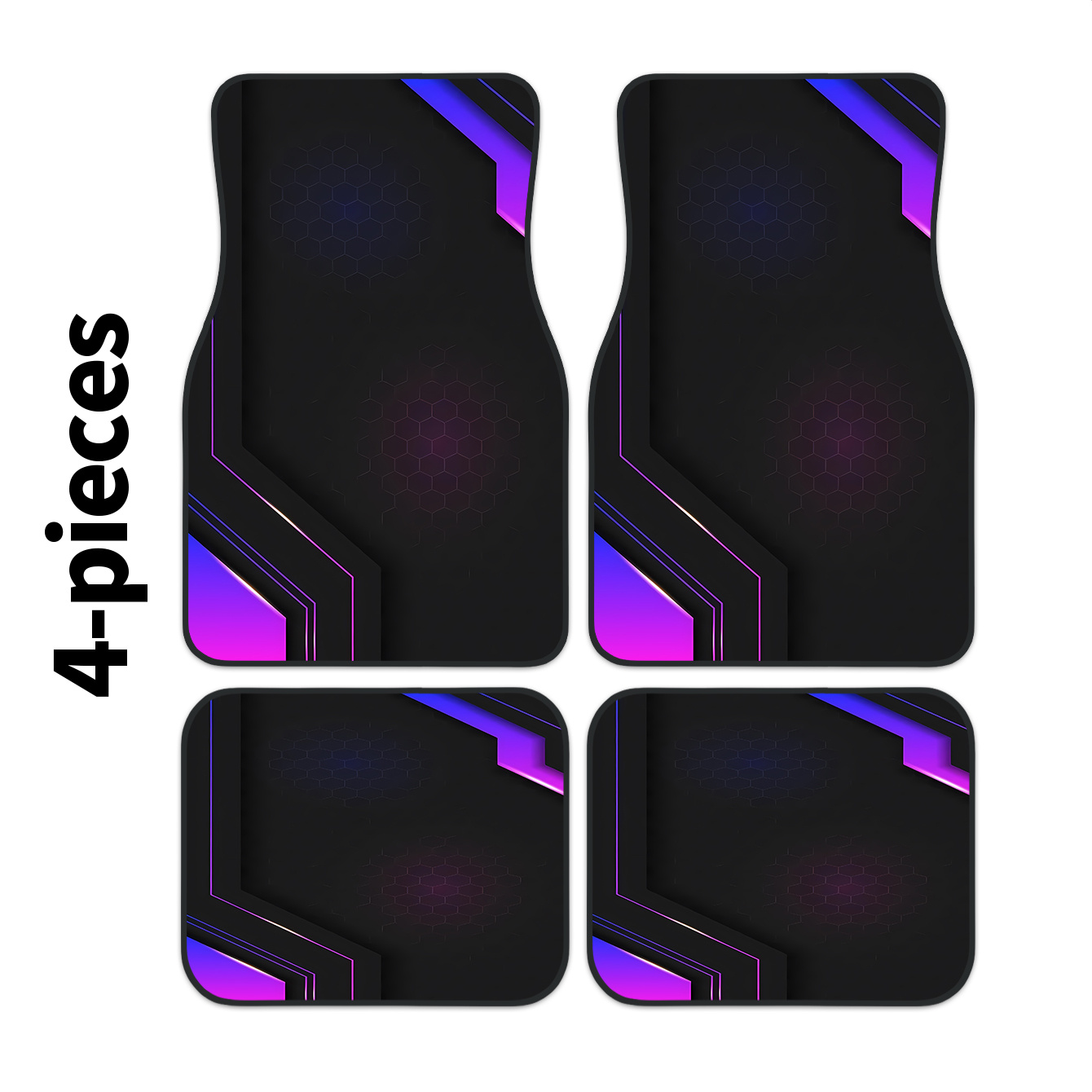 Tech Protect Accessories - แผ่นรองพื้นรถยนต์ลายเรขาคณิตไฮเทค 2 มิติ 4 ชิ้น |