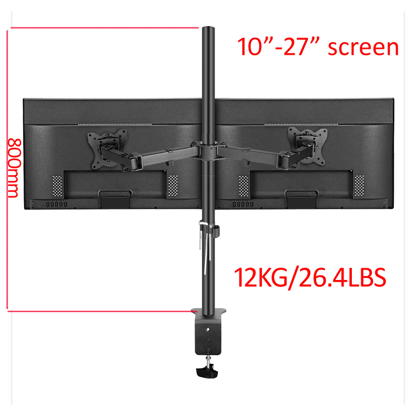 Monitor Arm Single - T902-280 ขาตั้งจอภาพคู่แบบหมุนได้ 360 องศา ขนาด 10'-27'