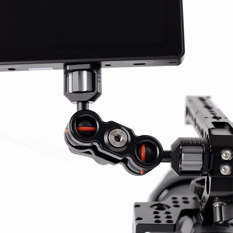 Monitor Arm Single - J78A ขายึดกล้องพร้อมหัวบอลคู่, แขนข้อต่ออลูมิเนียมอัลลอยด์สำหรับไมโครโฟนแบบใช้แสงจอภาพ Rig