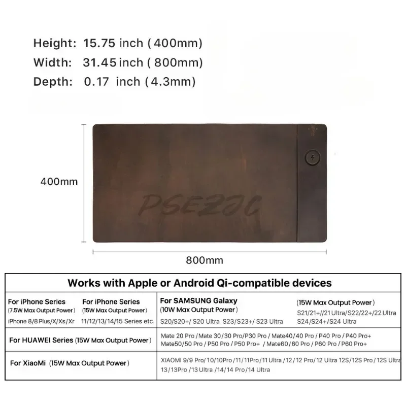 แผ่นรองเมาส์หนังวัววินเทจพร้อม - Mouse Charging Pad บทวิจารณ์และราคา