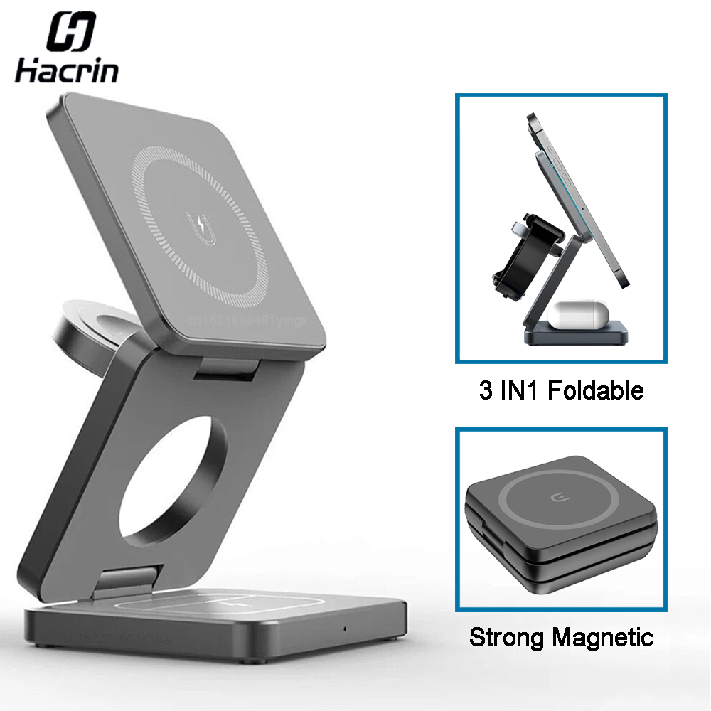 Wireless Charger 3 ใน 1 แบบพับ - Wireless Charger 3 In 1 บทวิจารณ์และราคา