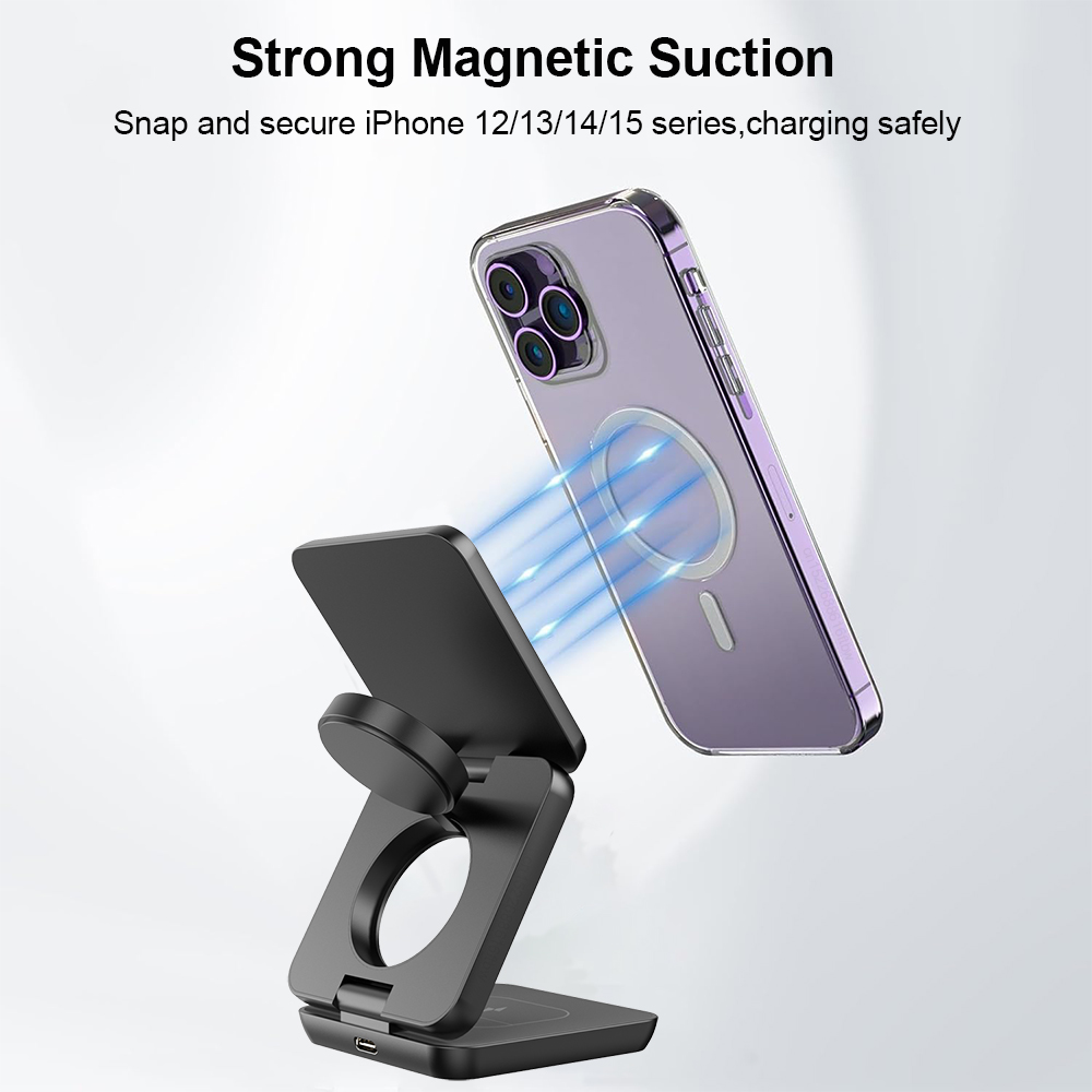 Wireless Charger 3 ใน 1 แบบพับ - Wireless Charger 3 In 1 บทวิจารณ์และราคา