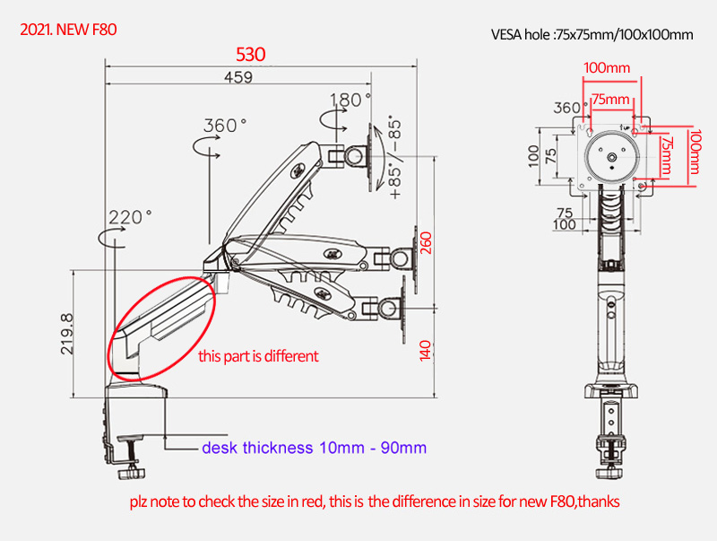 ขาตั้งจอ LED LCD แบบตั้งโต๊ะ N - Monitor Arm Single บทวิจารณ์และราคา