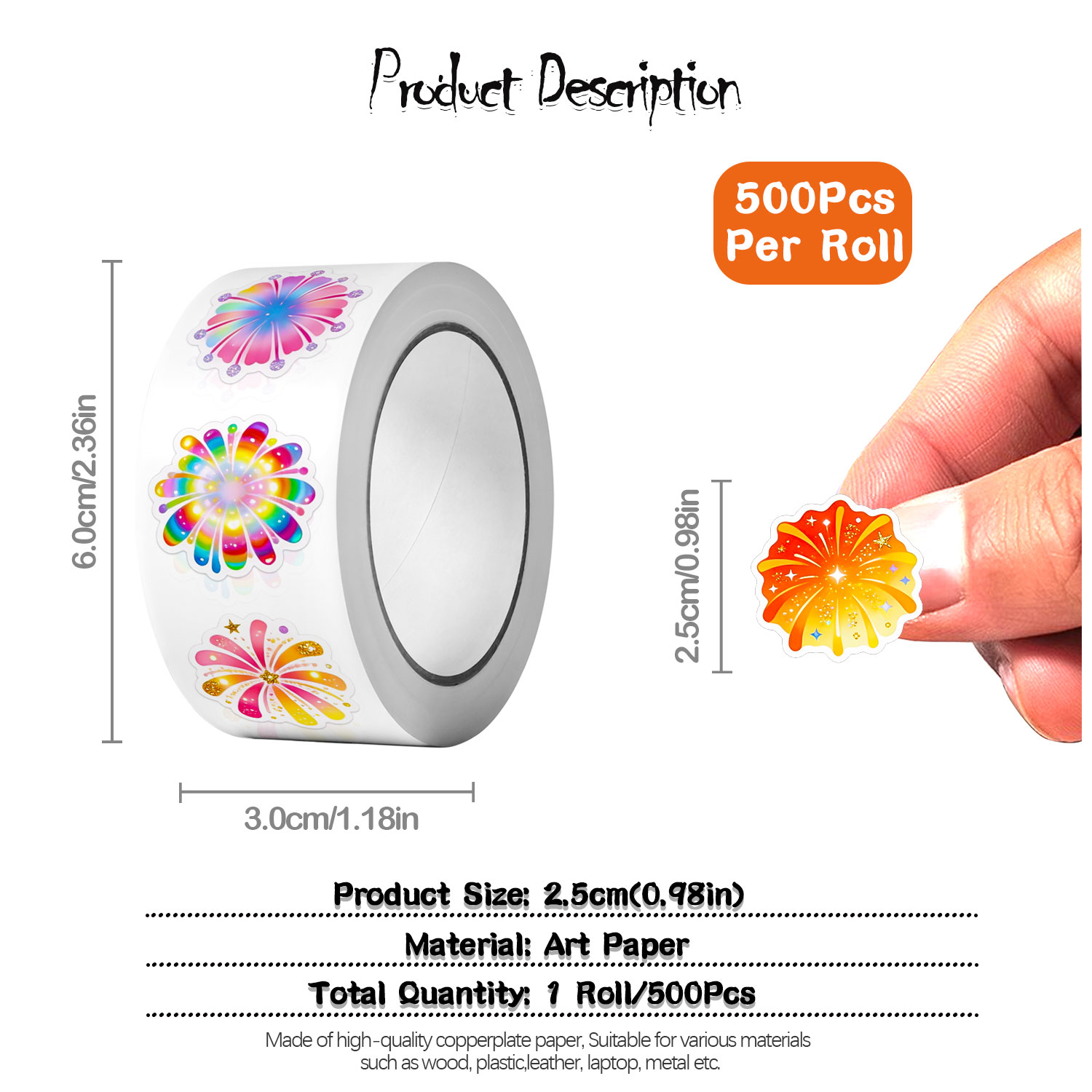 500 ชิ้นการ์ตูนสติกเกอร์ดอกไม้ - Tech Accessories To Gift บทวิจารณ์และราคา