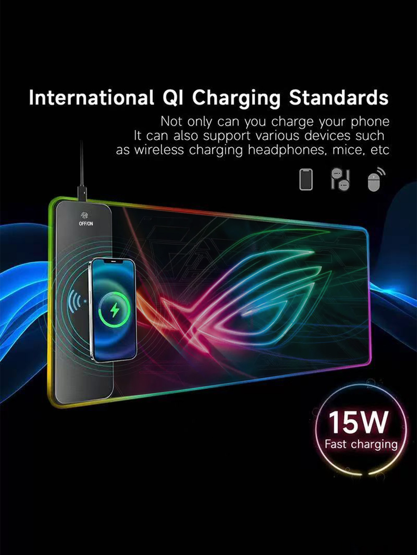 แผ่นรองเมาส์ชาร์จไร้สาย 15W พร - Mouse Charging Pad บทวิจารณ์และราคา