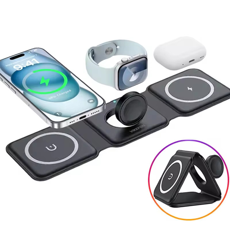ที่ชาร์จไร้สายแบบพับได้แม่เหล็ - Wireless Charger 3 In 1 บทวิจารณ์และราคา