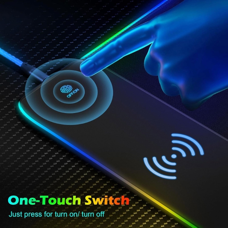 96GE LED Gaming Mouse Pad 15Wไ - Mouse Charging Pad บทวิจารณ์และราคา