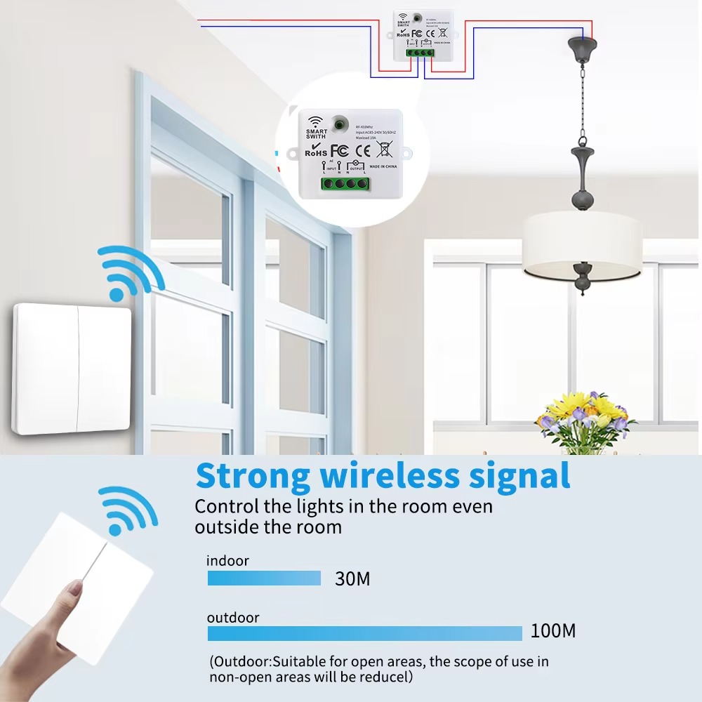 สวิตช์ไฟไร้สาย RF433 แบบใช้พลั - Power Bank Wireless บทวิจารณ์และราคา