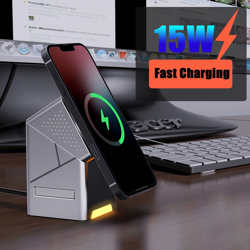 แท่นชาร์จไร้สายแม่เหล็ก 3 in 1 - Wireless Charger 3 In 1 บทวิจารณ์และราคา