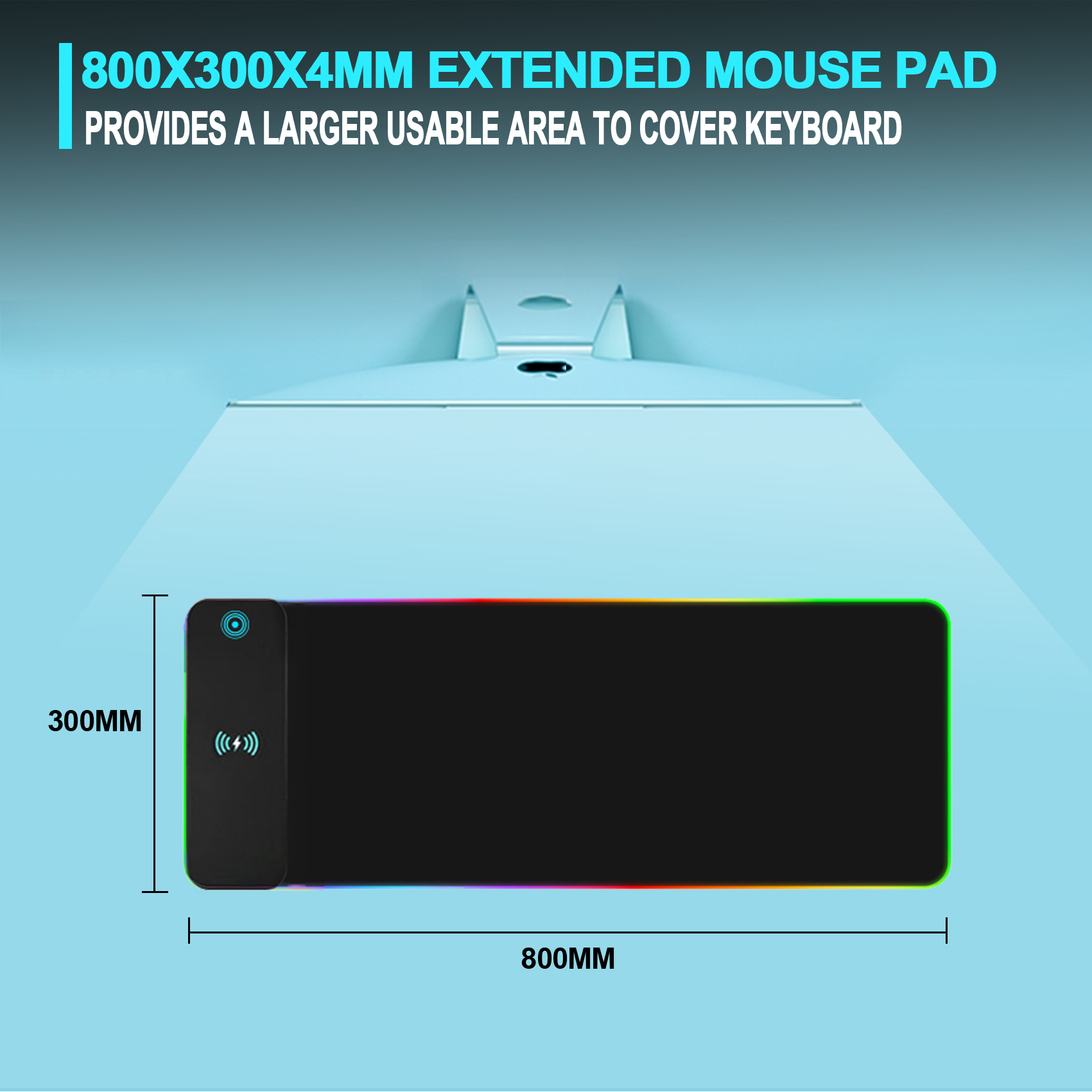 แผ่นรองเมาส์เกมมิ่งไร้สาย RGB, - Mouse Charging Pad บทวิจารณ์และราคา